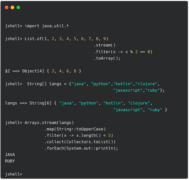 REPL & Java Shell | no more public static void main