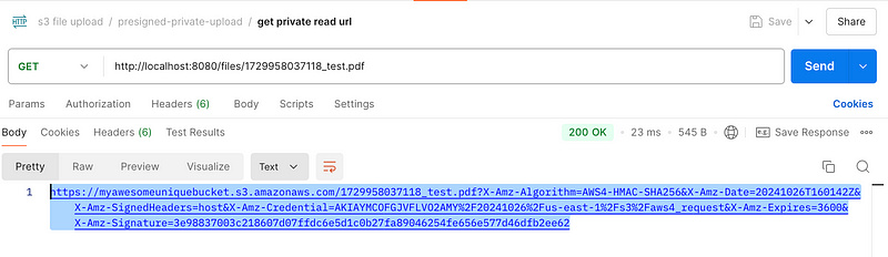 Spring Boot S3 Presigned Url Upload/Download F